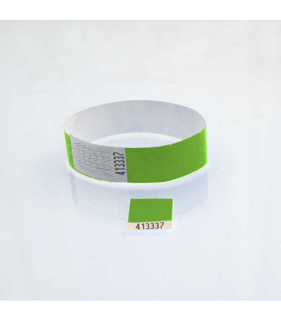 Bracelet tyvek 19 mm avec coupon détachable - marqués